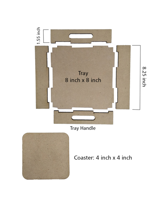 Pop Art on MDF Tray with Square Tea Coasters DIY Kit