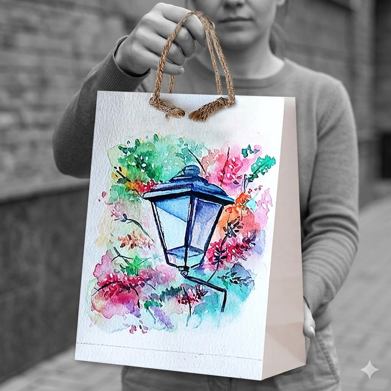 Water Color on Paper Bag DIY Kit 