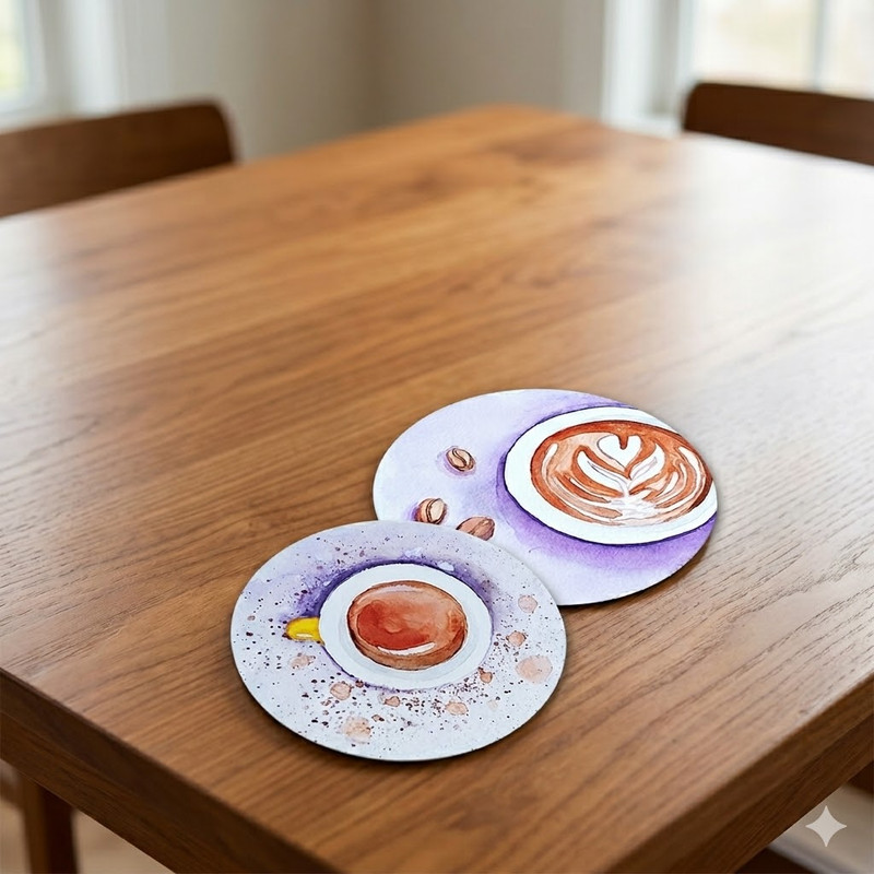 Water Color on Round Coasters DIY Kit 