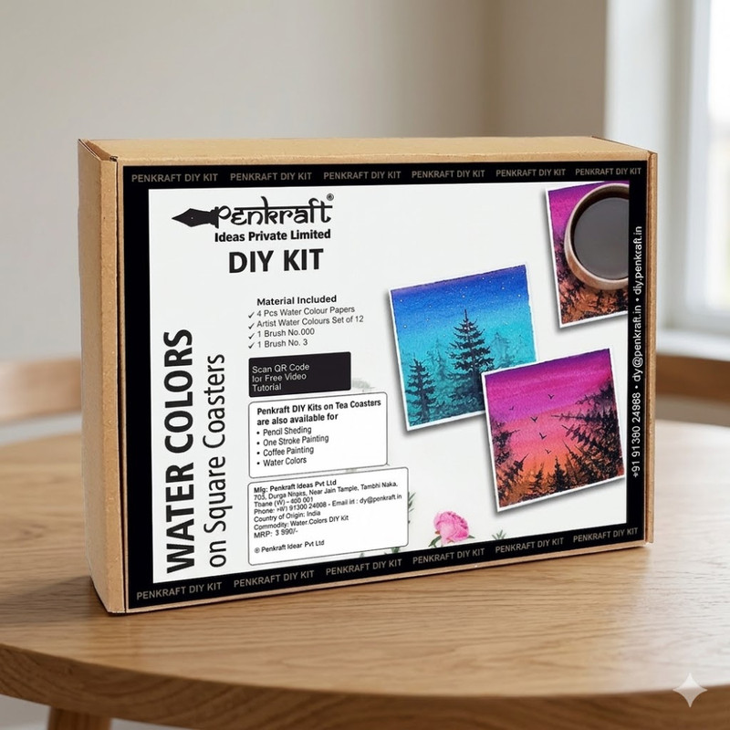 Water Color on Square Coasters DIY Kit