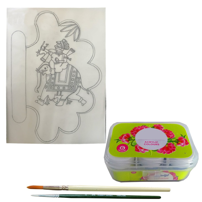 Penkraft Phad Painting on MDF Hand Fan DIY kit with Free video tutorial