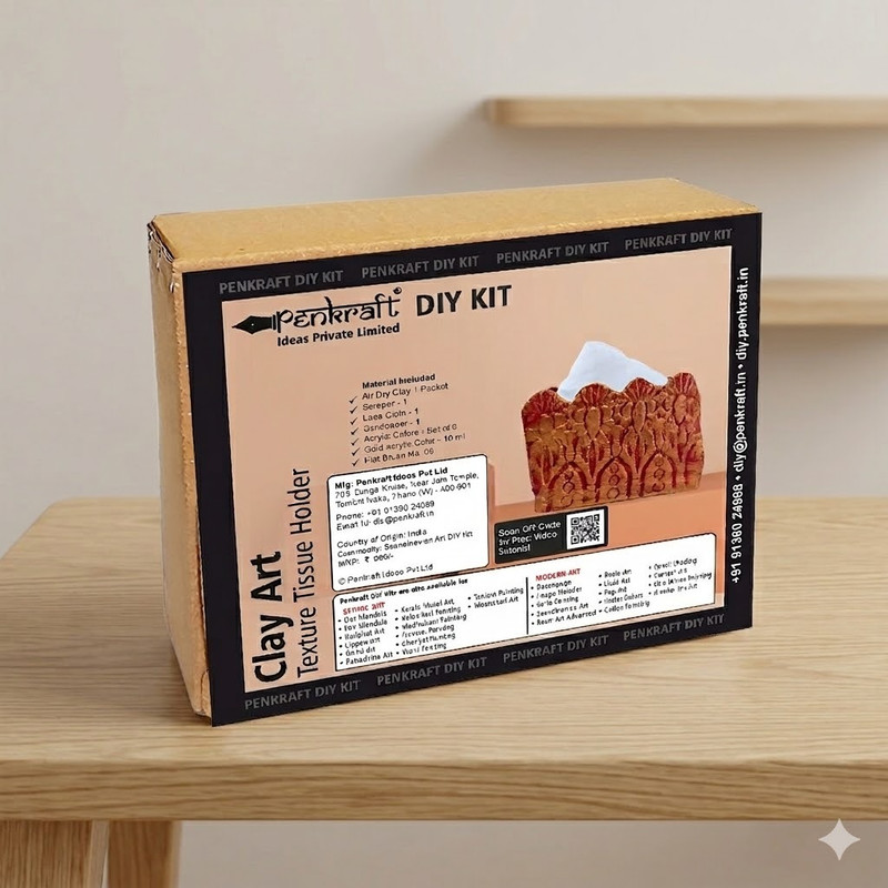 Penkraft Clay art Texture tissue holder DIY Kit with Free video tutorial