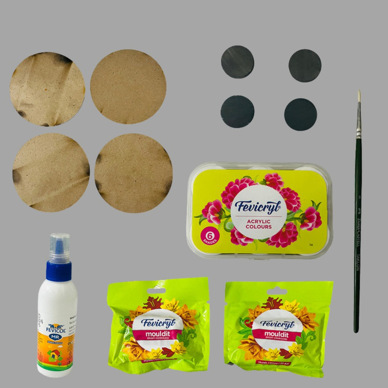 Clay Art on Fridge Magnet DIY Kit 