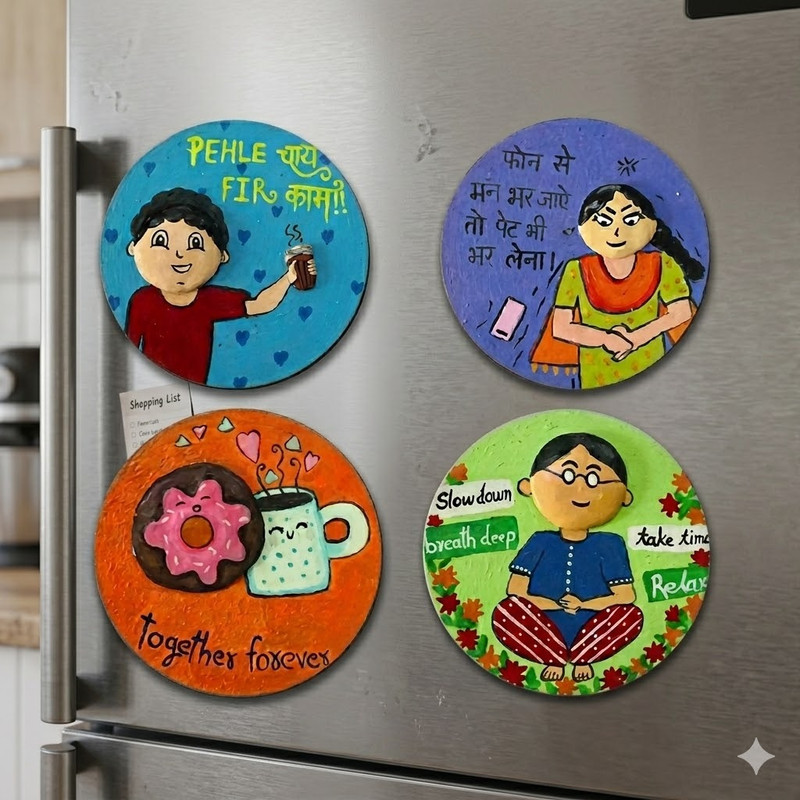 Clay Art on Fridge Magnet DIY Kit 