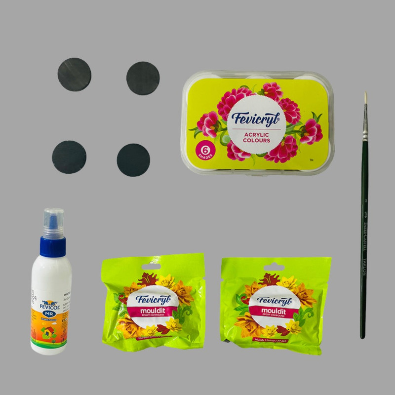 Clay Art on Fridge Magnet DIY Kit 
