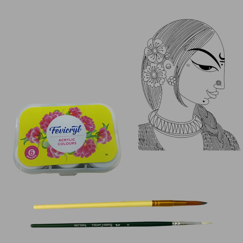 Fabric Painting on Dupatta DIY Kit 
