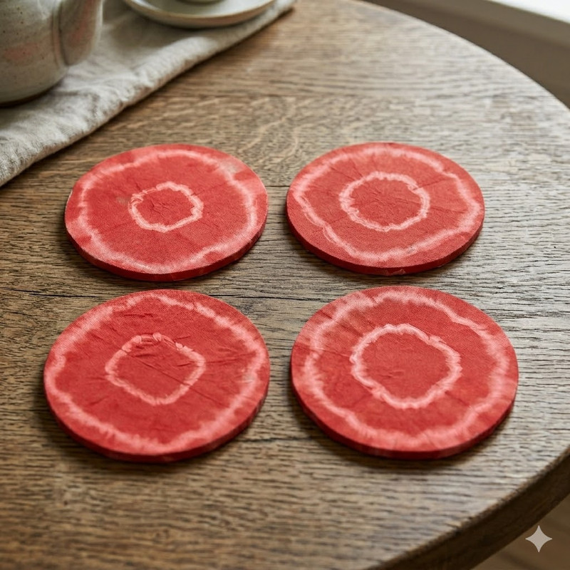 Penkraft Tie And Dye Art on Coasters ( Set Of 4 ) DIY Kit | Complete DIY Craft Kit for Beginners & Hobby Artists