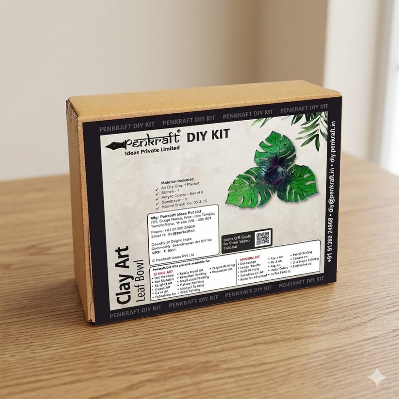 Penkraft Clay art Leaf bowl  DIY Kit with Free video tutorial